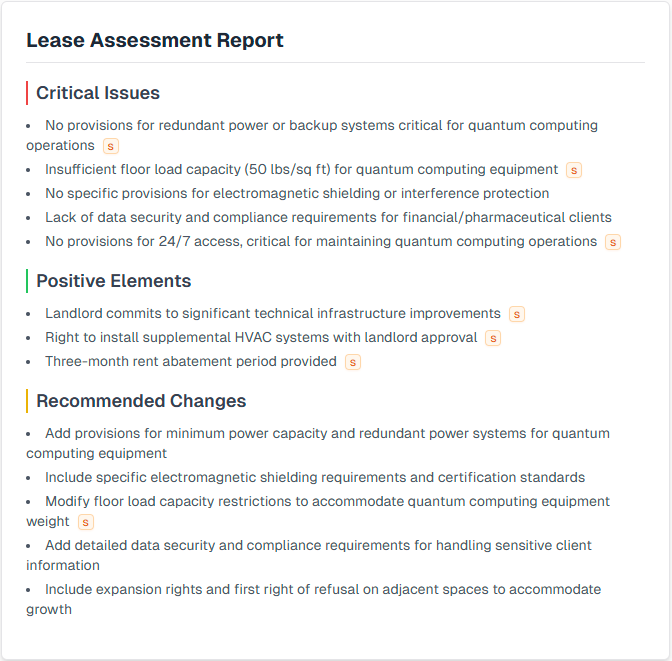 Lease Assessment Example